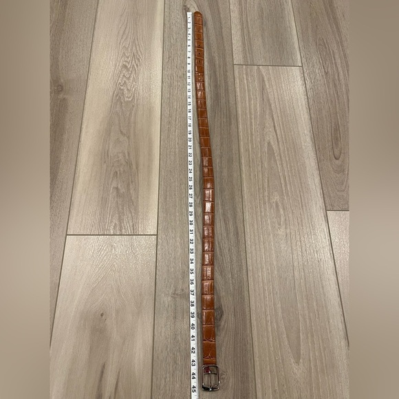 Montblanc Tan Leather Crocodile Belt Men’s Rectangular Pin Buckle 44” READ - Picture 6 of 7